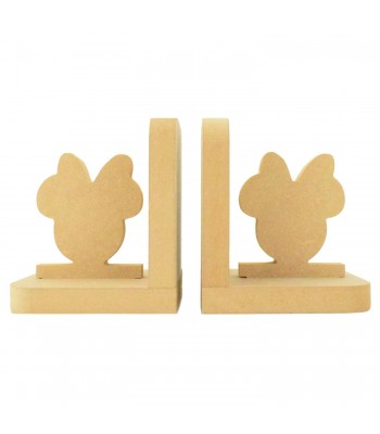 18mm Freestanding MDF 'Girl Mouse Head' Shape Pair of Bookends