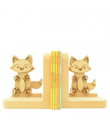 18mm Freestanding MDF 3D Fox With Accessories Pair of Bookends