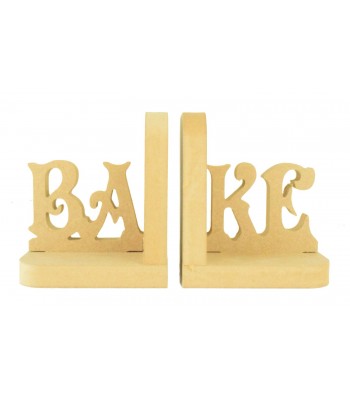 18mm Freestanding MDF 'BAKE' Letter Pair of Bookends