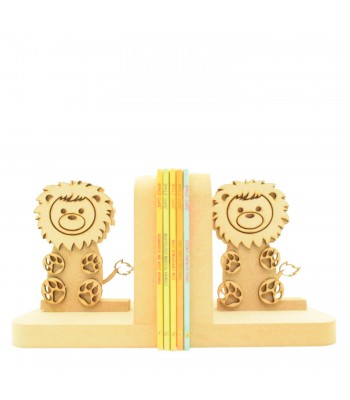 18mm Freestanding MDF 3d Lion With Accessories Pair of Bookends