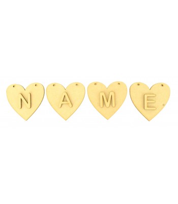 Laser Cut Personalised Heart Bunting with Letters - (AR)