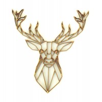 Laser Cut Stag Head Geometric Wall Art - Size Options - Plaque Options