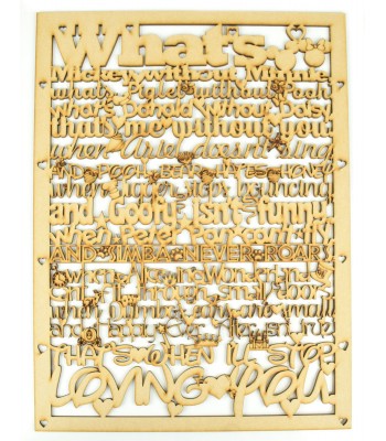 Laser Cut 'What's Mickey without Minnie...' Long Quote Sign