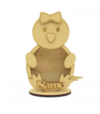 Personalised 18mm Re Fillable Money Box Drop Box - Laser Cut 3mm 3D Design On 6mm Stand - Penguin Design