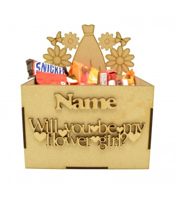 Laser Cut 'Will You Be My Flower Girl? Hamper Treat Boxes - Wedding Theme