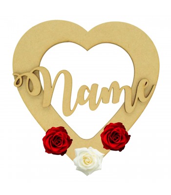 Laser Cut Personalised 3D Name Dream Catcher Heart Frame - Size Options