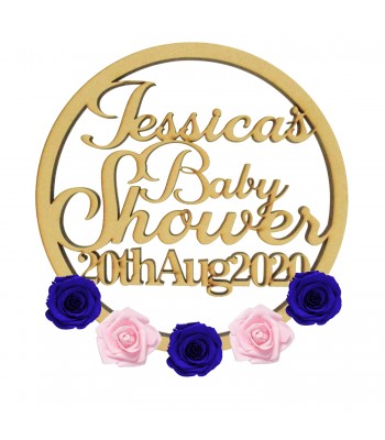 Laser Cut Personalised Baby Shower Dream Catcher Frame - Wall Art Hoop  - Size Options