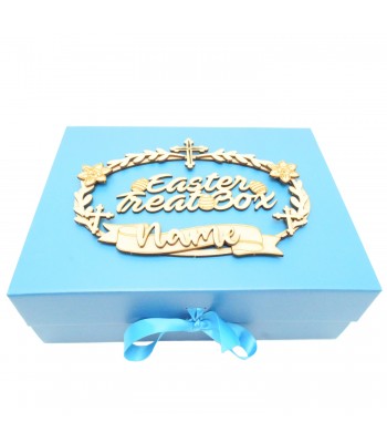 Laser Cut Personalised 'Easter Treat Box' 3D Detailed Sign - Easter Cross Shapes Design