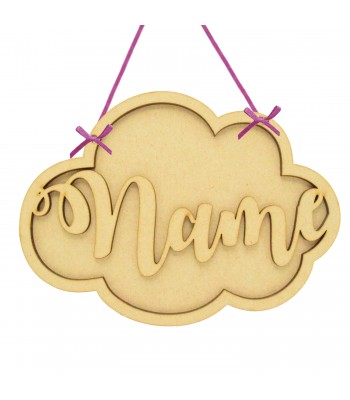 Laser Cut Personalised 3D Layered Hanging Name Cloud With Backing Plaque