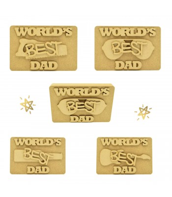 18mm Freestanding Plaque Personalised with 3D Laser Cut Worlds Best Dad - Shape Options