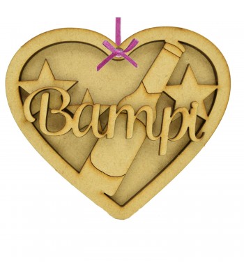 Laser Cut Personalised 3D Hanging Heart Bauble - Beer Theme