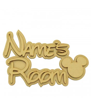 Laser Cut Personalised 3D Fancy Bedroom Sign - Mouse Head Themed - Size Options