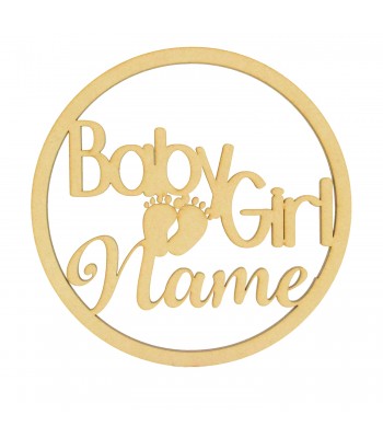 Laser Cut Personalised Baby Girl Dream Catcher Frame - Wall Art Hoop  - Size Options