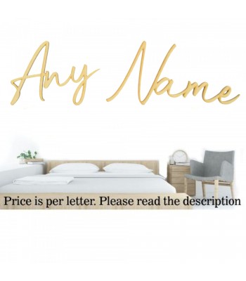 Laser Cut Personalised Large Wall Art Script Font - Options Available 