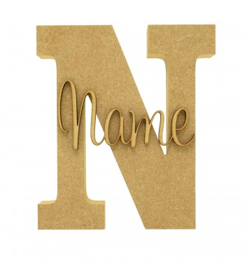18mm Freestanding Letter With Separate 3mm 3D Script Name - No Shapes