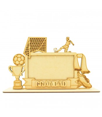 Laser Cut 3D Fathers Day Personalised 3D Photo Frame On Stand - Football Theme